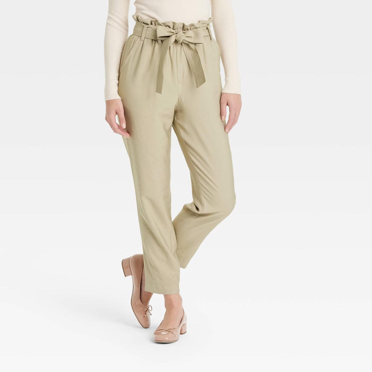 Women's Super-High Rise Tapered Ankle Pull-On Paperbag Pants - A New Day™ | Target