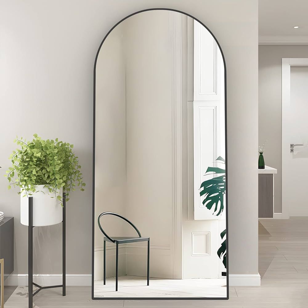 NEUWEABY Arch Full Length Mirror Arched Floor Mirror 65"x24" with Stand Large Wall Mirror Full Bo... | Amazon (US)