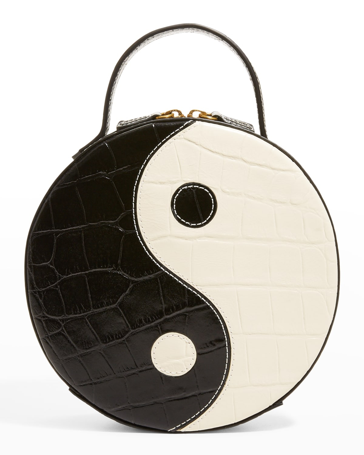 Yin Yang Round Moc-Croc Crossbody Bag | Neiman Marcus