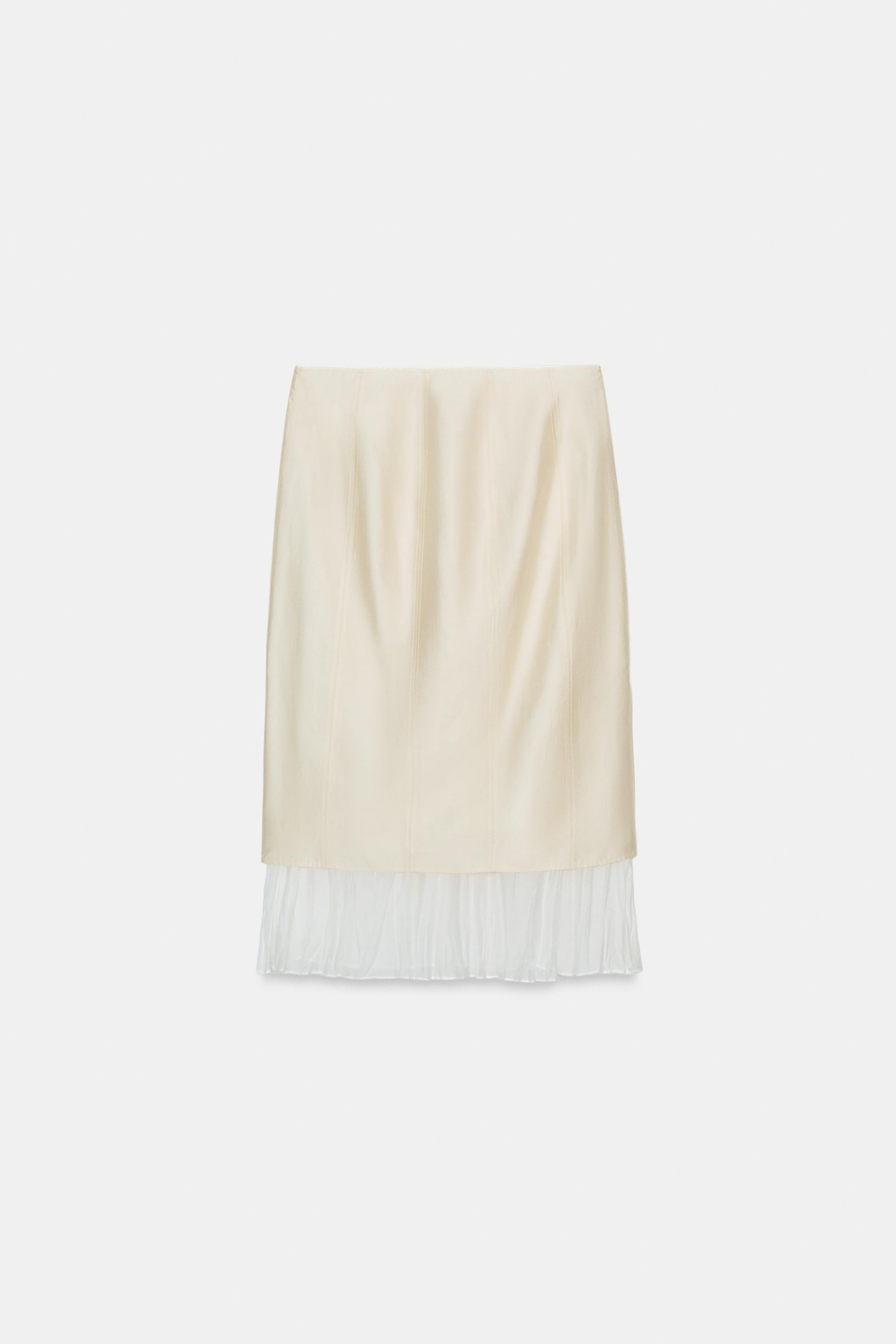 ZW COLLECTION COMBINATION MIDI SKIRT | Zara Canada
