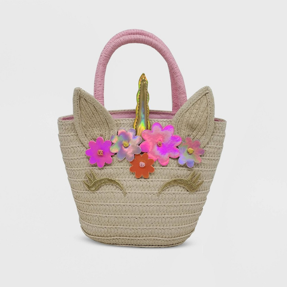 Girls' Straw Unicorn Handbag - Cat & Jack White | Target