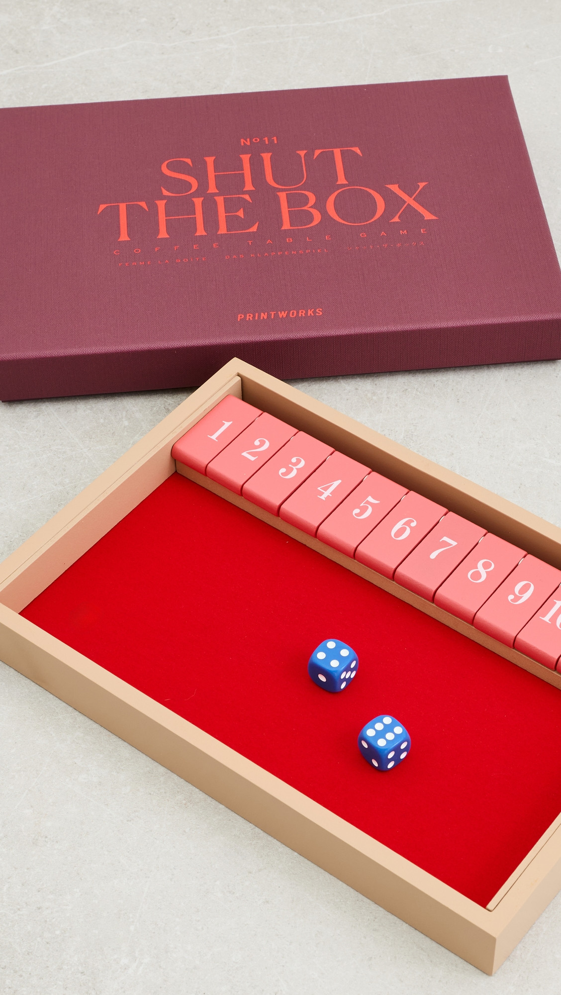 Printworks Shut The Box Game Dark Red One Size | Shopbop