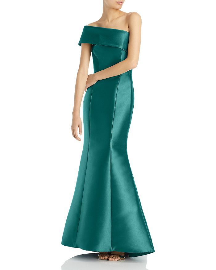 One Shoulder Fold Over Gown | Bloomingdale's (US)