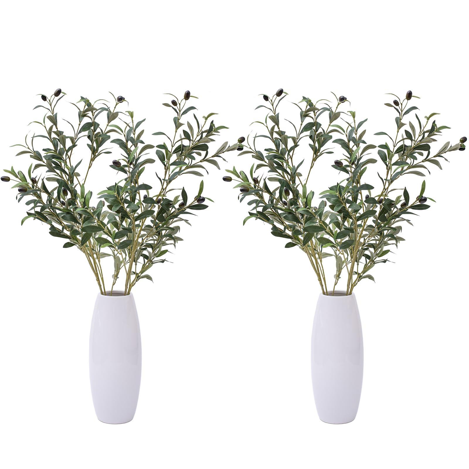 39 Inch Artificial Olive Branches for Vases, Fake Plants Greenery Stems with 222 Leaves Faux Oliv... | Amazon (US)