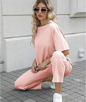 Women's Two Piece Outfits 3/4 Batwing Sleeve Capelet Crew Neck Pullover Top Wide Leg Pants Lounge... | Amazon (US)