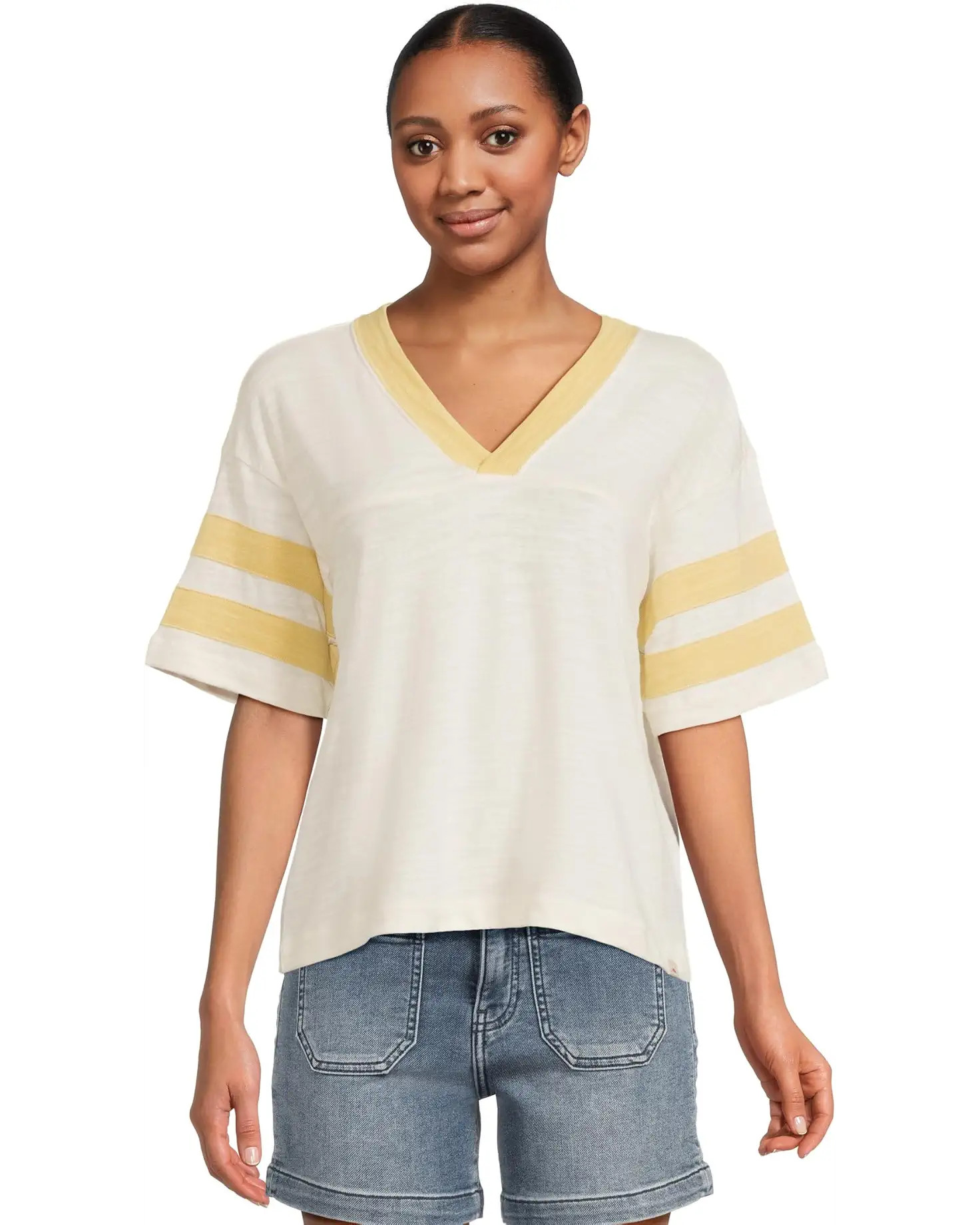 Women's Faherty Sunwashed Slub Varsity Tee | Zappos.com