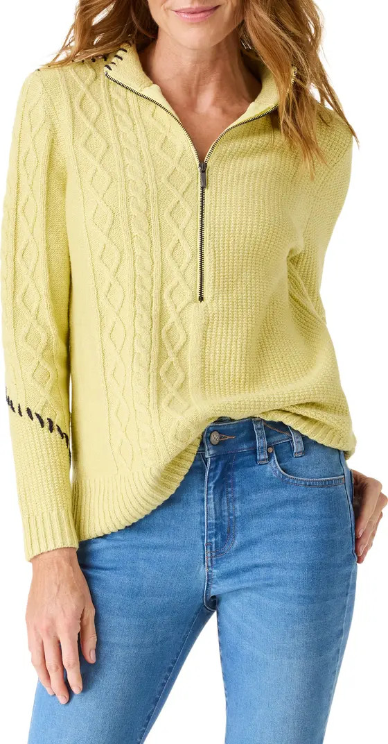 NIC+ZOE Placed Cable Half Zip Sweater | Nordstrom | Nordstrom