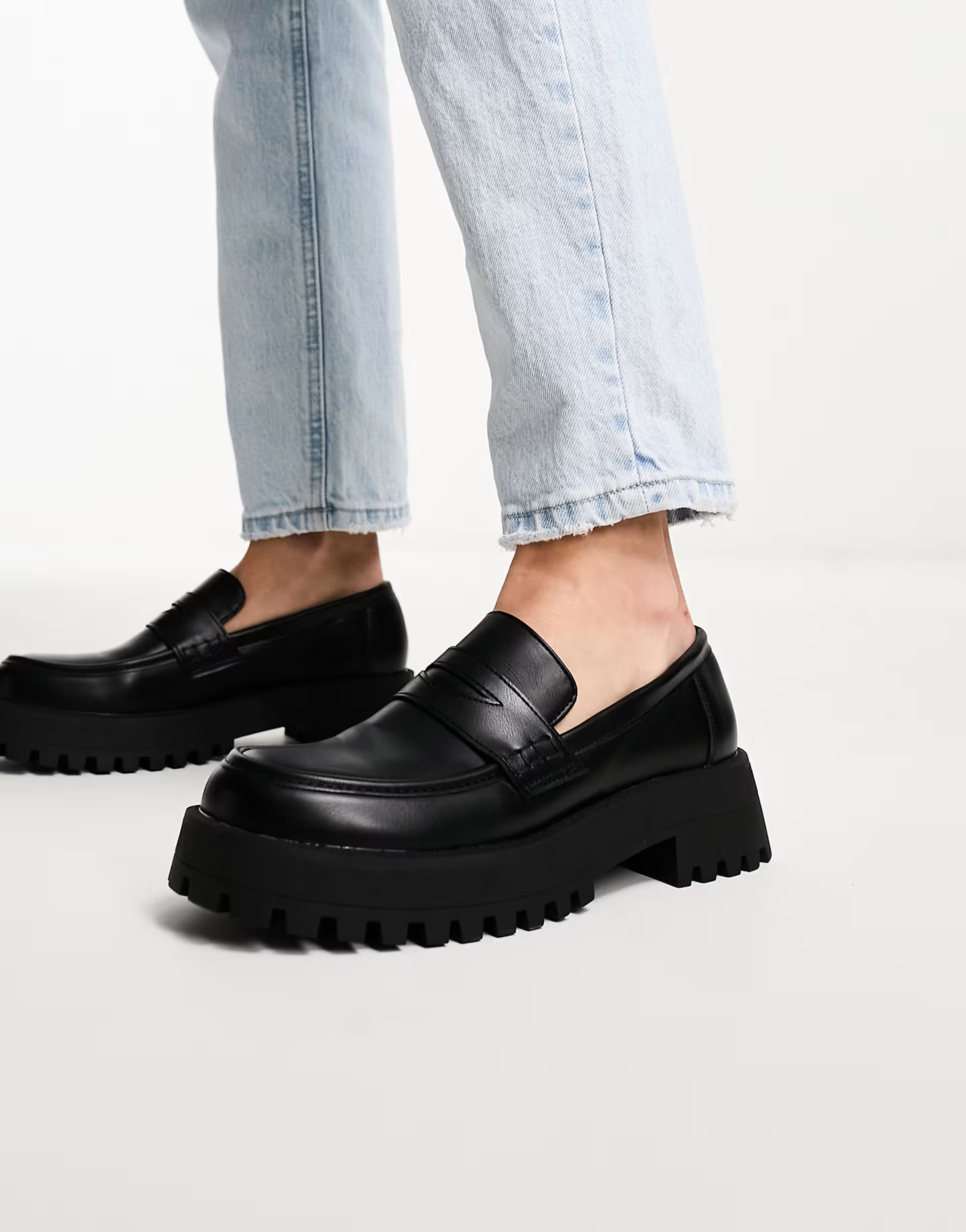 Truffle Collection chunky apron loafer in black patent | ASOS (Global)
