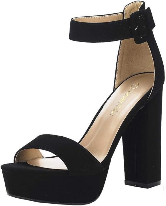 DREAM PAIRS Women's Hi-Lo High Heel Platform Pump Sandals | Amazon (US)