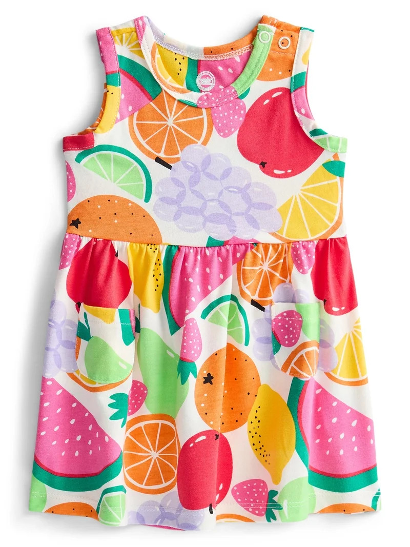 Wonder Nation Baby Girls Fruit Print Dress, Sizes 0M-24M | Walmart (US)