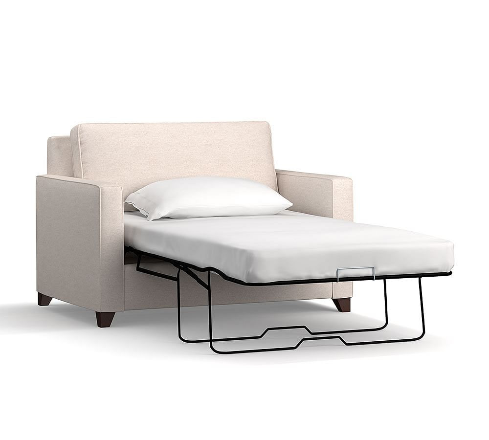 Cameron Square Arm Twin Sleeper Sofa with Memory Foam Mattress (54") | Pottery Barn (US)