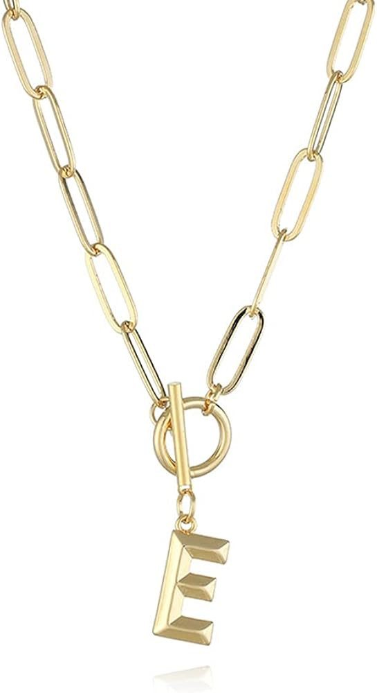 Eben-Ezer Toggle Clasp Capital A-Z Initial Necklace for Women Hiphop Gold Alphabet Pendant Neckla... | Amazon (CA)