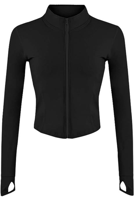 Tanming Women's Full Zip Seamless Workout Jacket Running Yoga Slim Fit Track Jacket | Amazon (US)