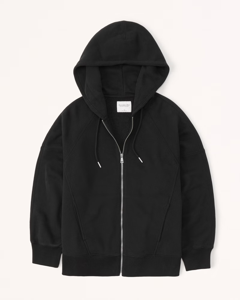 Women's Essential Oversized Sunday Hooded Full-Zip | Women's Up To 25% Off Select Styles | Abercr... | Abercrombie & Fitch (US)