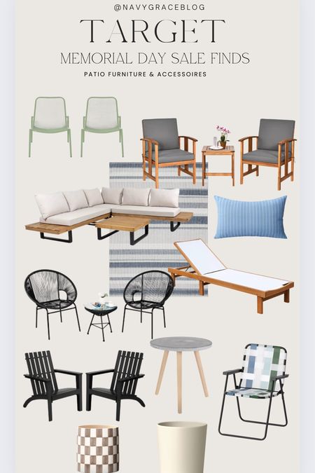Target Memorial Day sales that end today! 
Patio furniture and accessories 