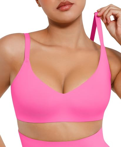 FeelinGirl Bralettes Wireless Seamless Bra for Women: No Underwire Comfort Buttery Soft Everyday Bras Bright Pink | Amazon (US)