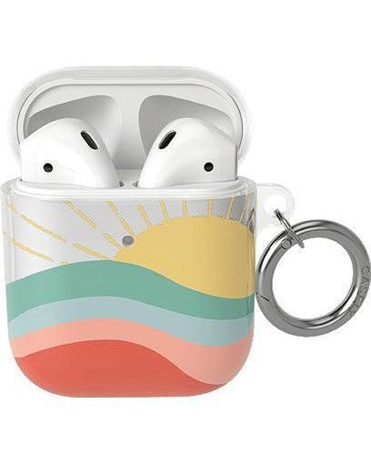 Here Comes the Sun | Colorblock Sunset AirPods Case  Clear | CASELY