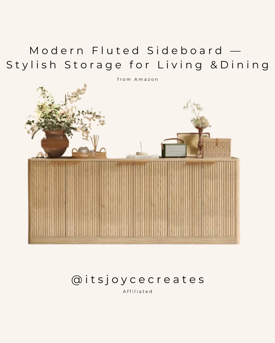 Upgrade your space with this versatile fluted sideboard. With 6 spacious doors, it’s perfect for storing dinnerware, electronics, or daily essentials, and the sleek fluted design adds a modern, elegant touch to any room. The durable top is ideal for décor, coffee setups, or media equipment, while the sturdy build ensures long-lasting use. Easy to assemble and ready to elevate your home’s style and function.

#FlutedSideboard #ModernFurniture #StorageSolutions #BuffetCabinet #TVConsole #HomeOrganization #LivingRoomDecor #DiningRoomStyle #InteriorInspo #FunctionalFurniture

#LTKHome #LTKCyberWeek #LTKSaleAlert