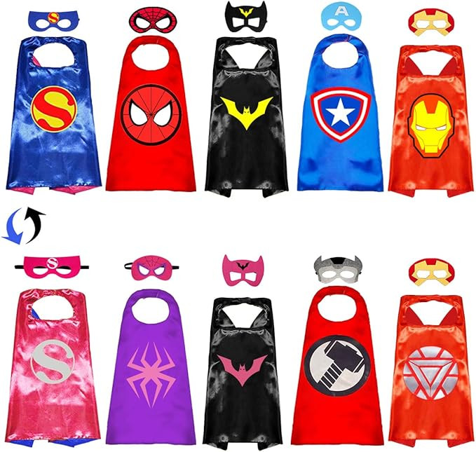 Toys for 3-10 Year Boys Girls, Double Side Superhero Capes with Mask for Kids Christmas Costume B... | Amazon (US)