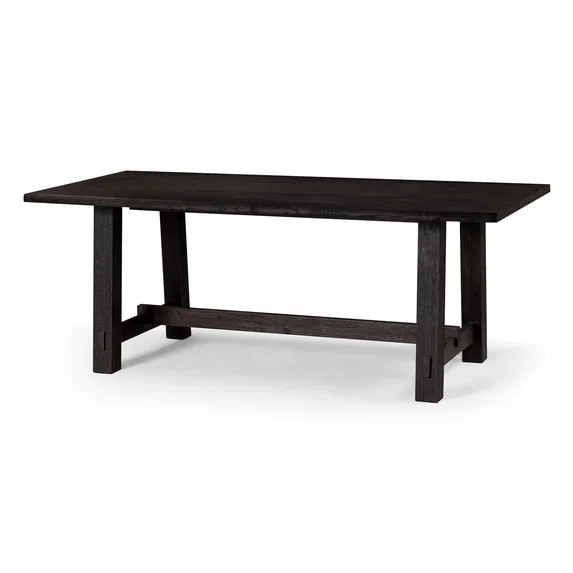 Maven Lane Yves Rectangular Wooden Dining Table in Weathered Black Finish | Walmart (US)