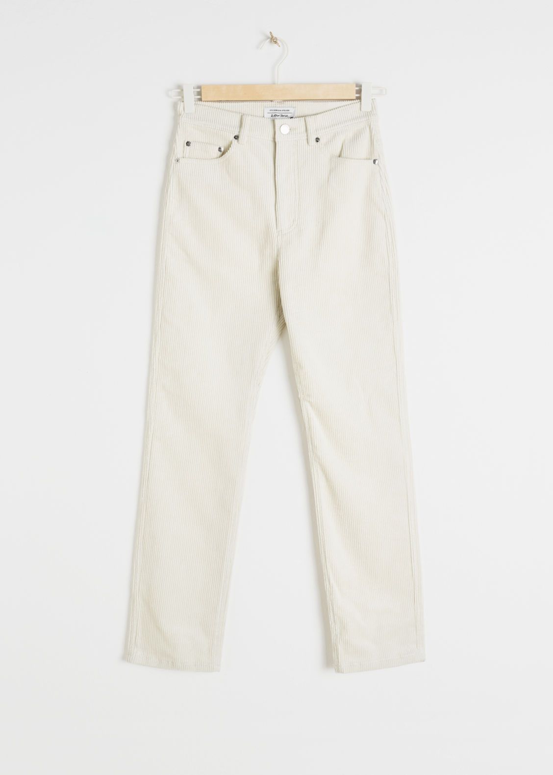High Waisted Slim Corduroy Trousers - Beige | & Other Stories (EU + UK)