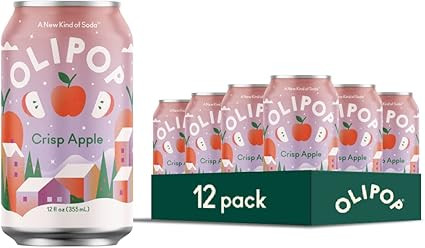OLIPOP Prebiotic Soda Pop, Crisp Apple, Prebiotics, Botanicals, Plant Fiber, 12 fl oz (12 Cans) | Amazon (US)