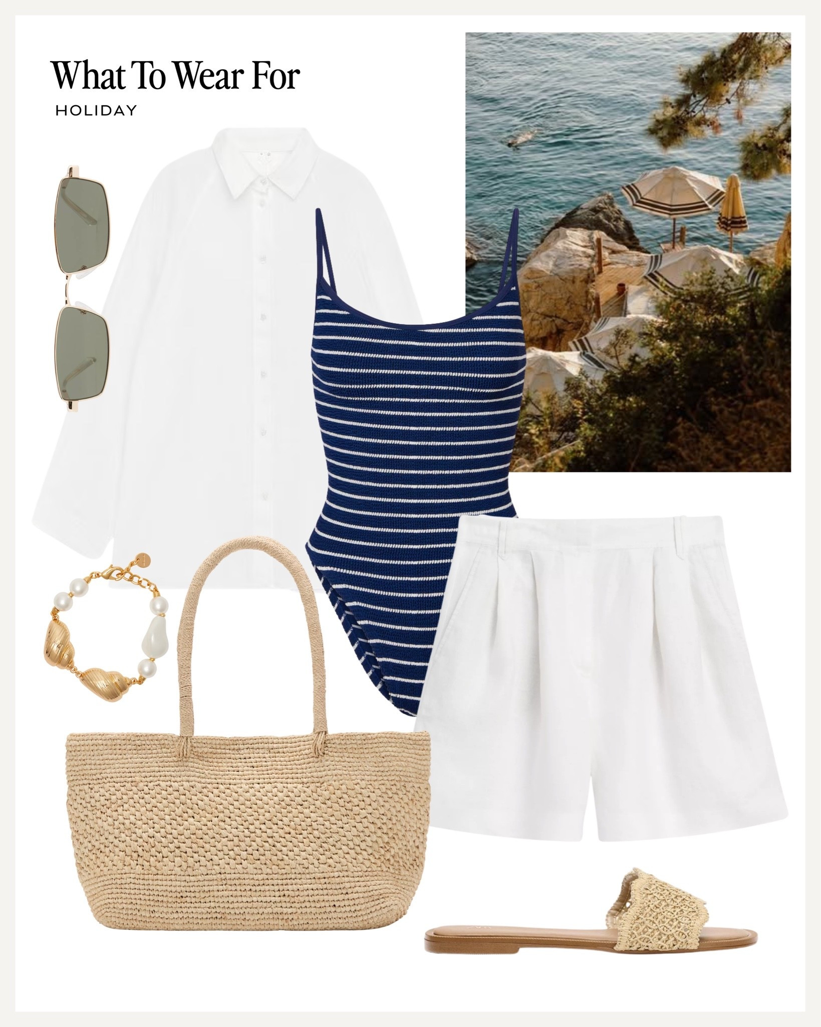 Ways to wear white linen shorts 🤍

Swimsuit, hunza g, straw bag, white linen shirt, holiday outfit, beach style

#LTKsummer