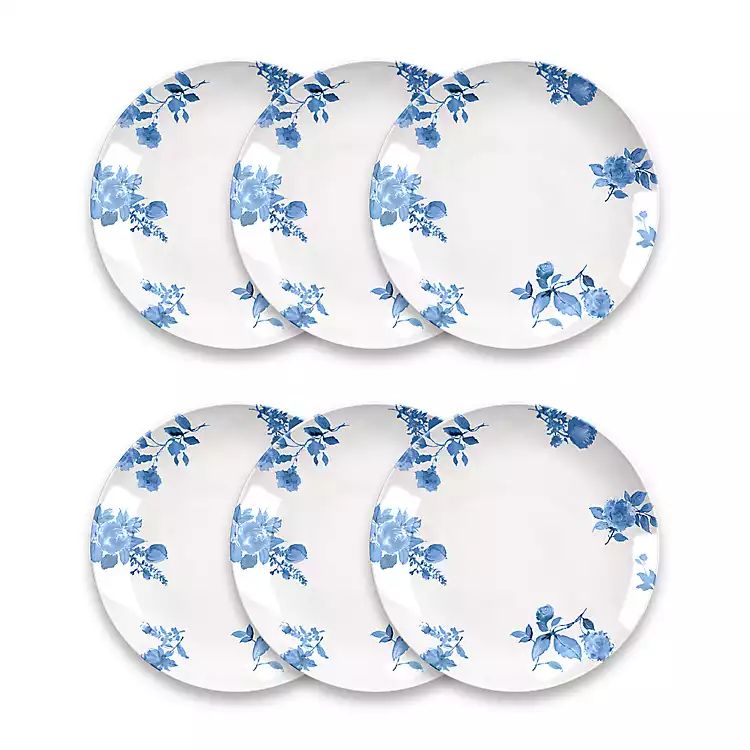 Blue and White Floral Dinner Plates, Set of 6 | Kirkland's Home
