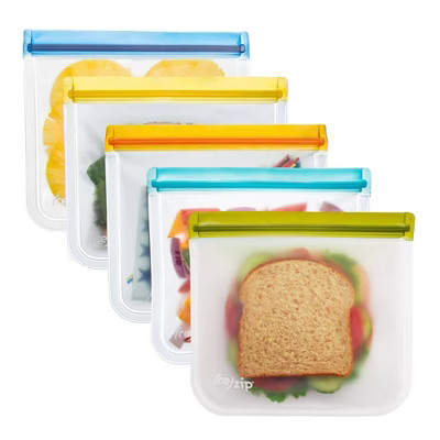 (re)zip Reusable Leak-proof Food Storage Flat Sandwich Lunch Bag - 5ct | Target