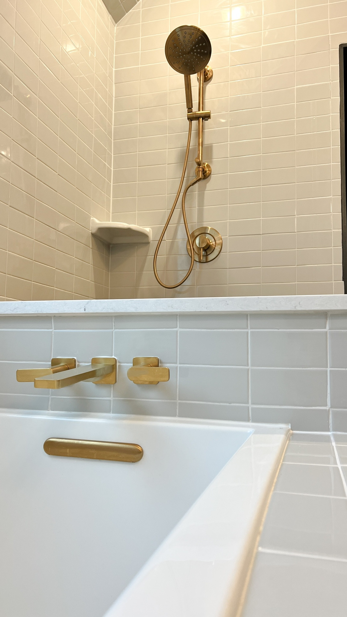 Modern gold shower & tub fixtures