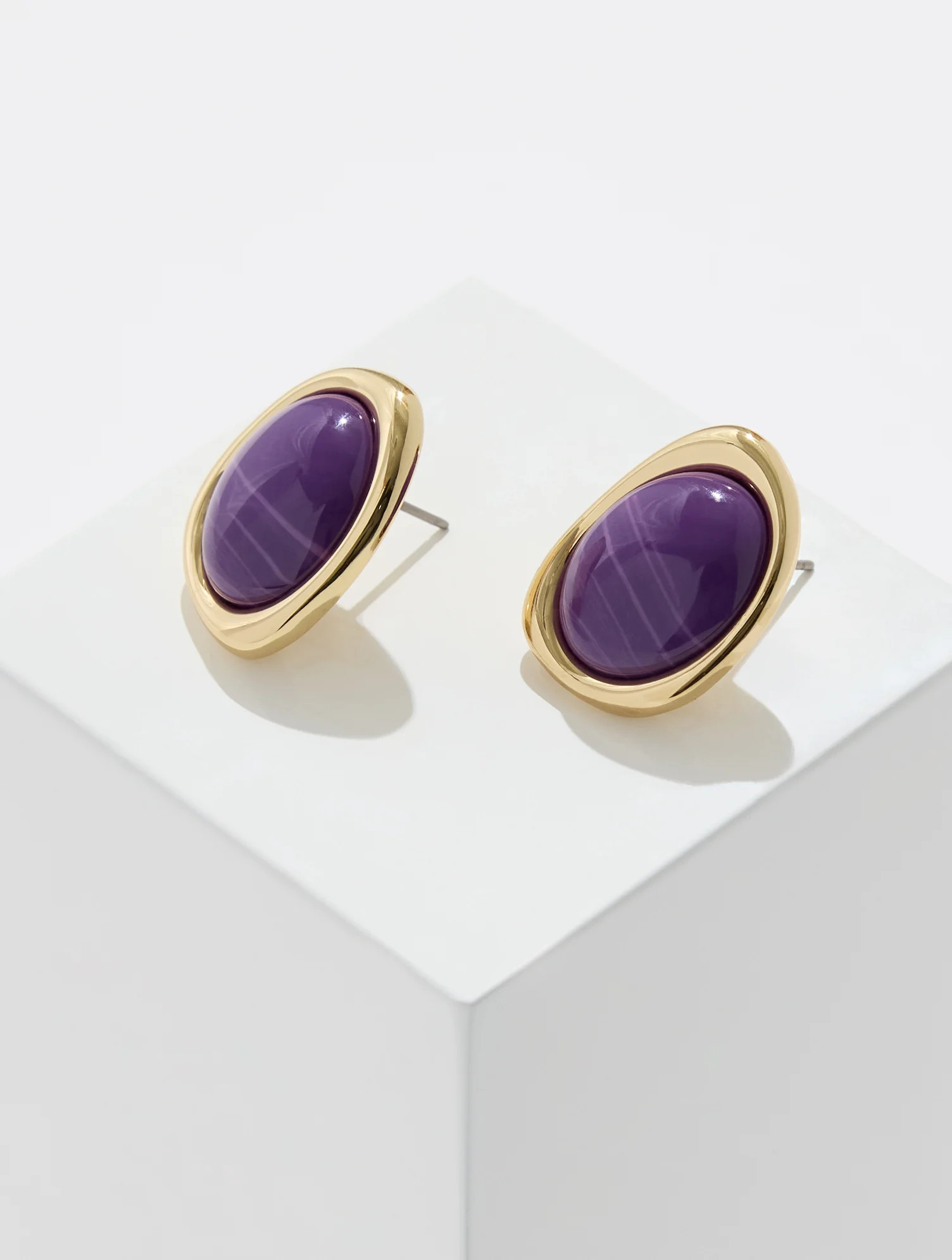 Sheryl Stud Earrings - Bramble Purple - 001 Talbots | Talbots