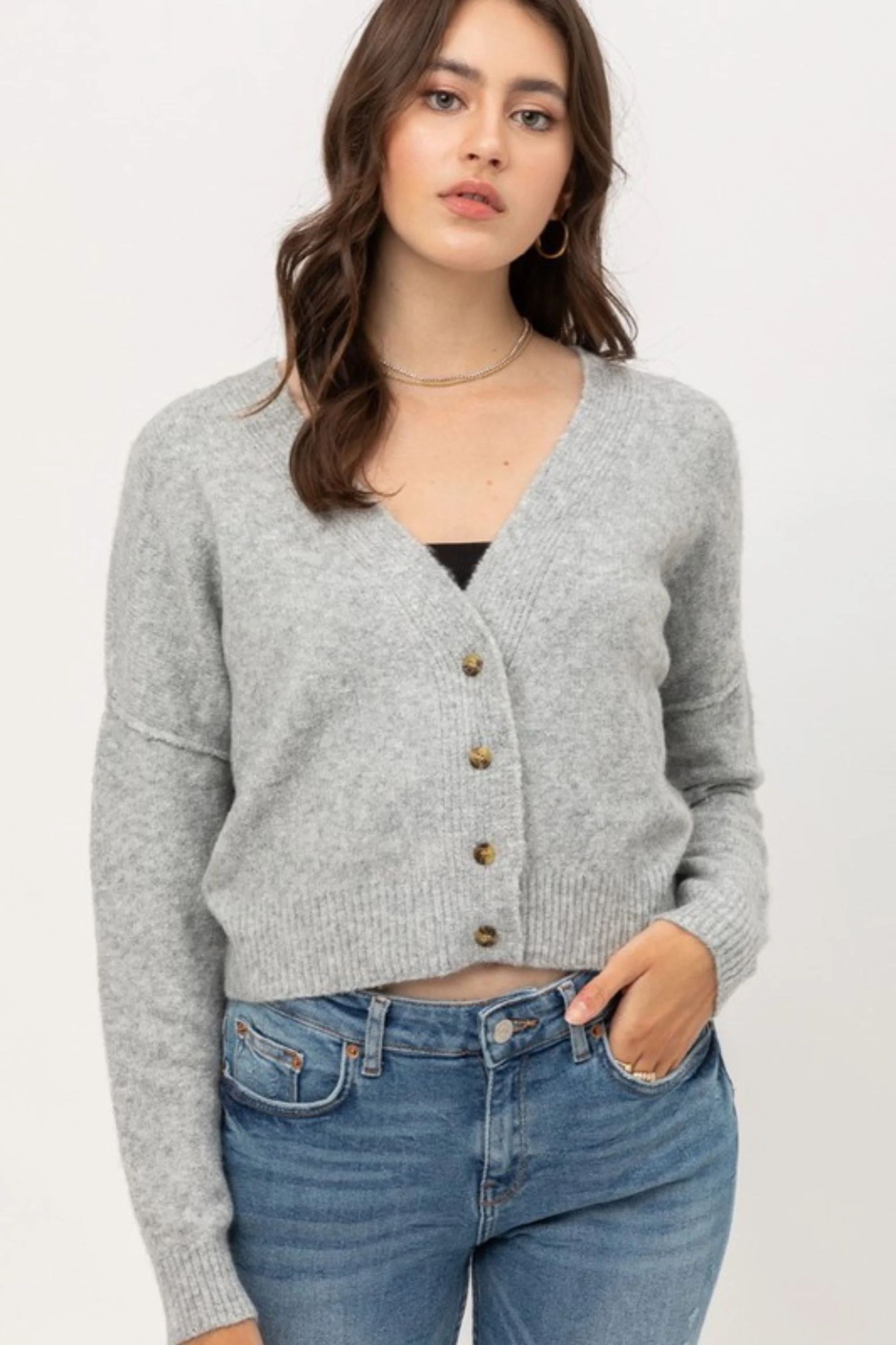 Layer Lover Cardigan In Heather Grey | UOI Boutique