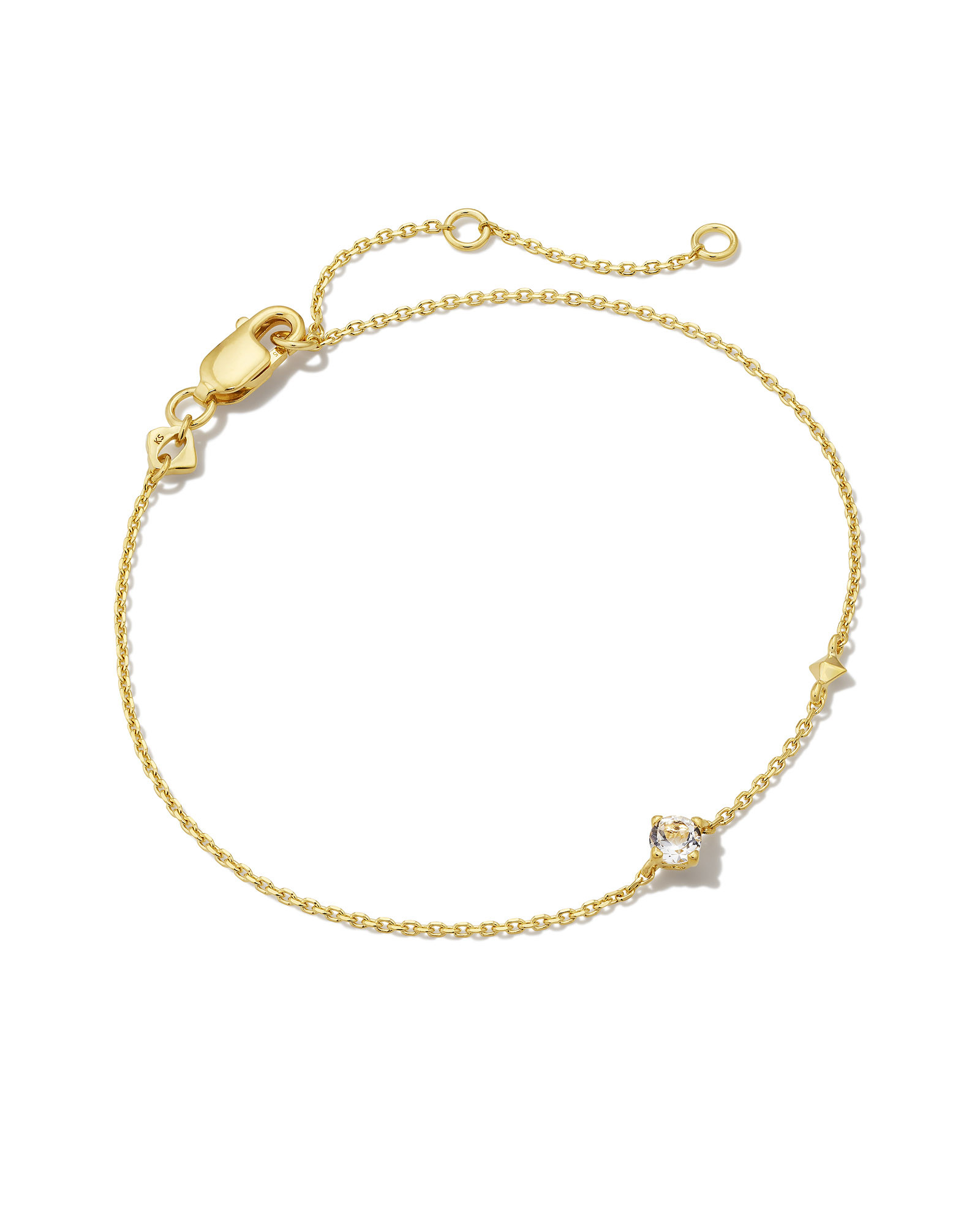 Maisie 18k Gold Vermeil Delicate Chain Bracelet in White Topaz | Kendra Scott