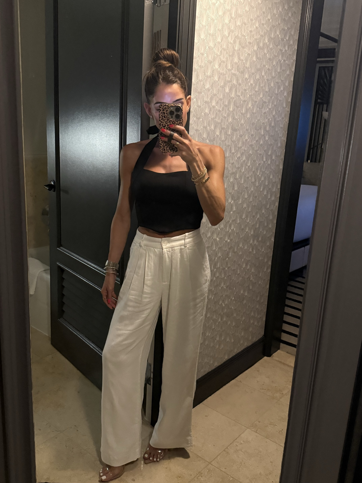 My favorite linen pants size 23s halter top spring outfit 

#LTKSaleAlert #LTKPetite