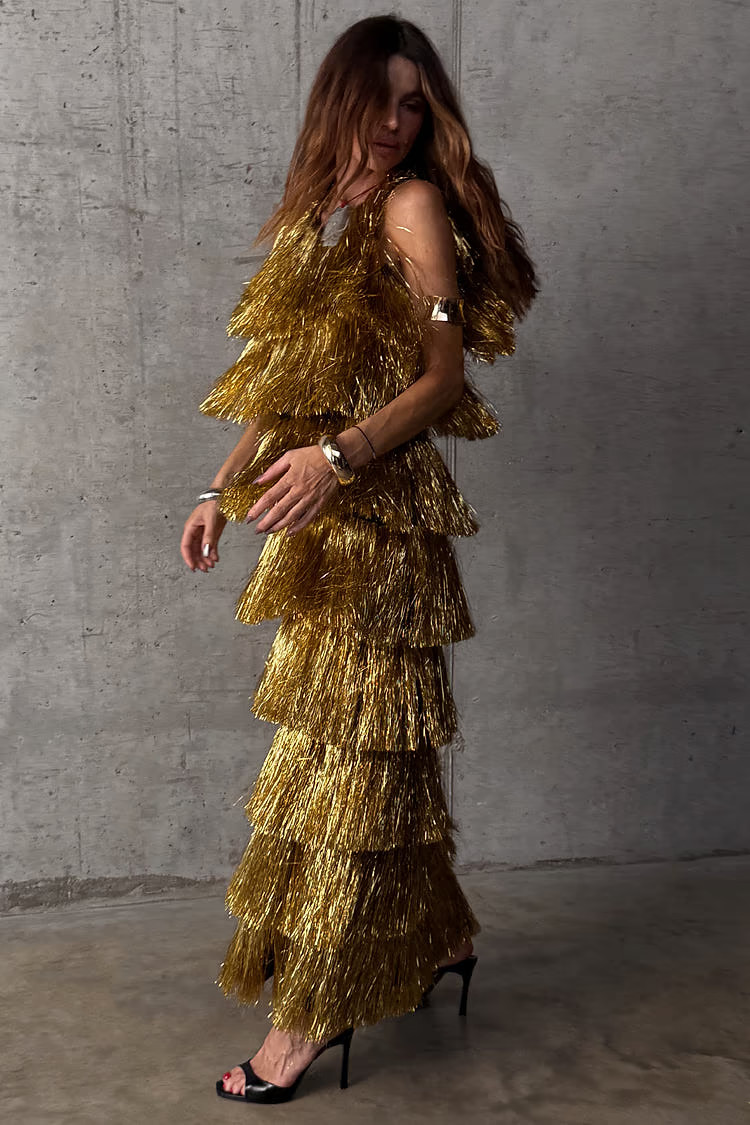 Gold Fringe Dress | Never Fully Dressed US