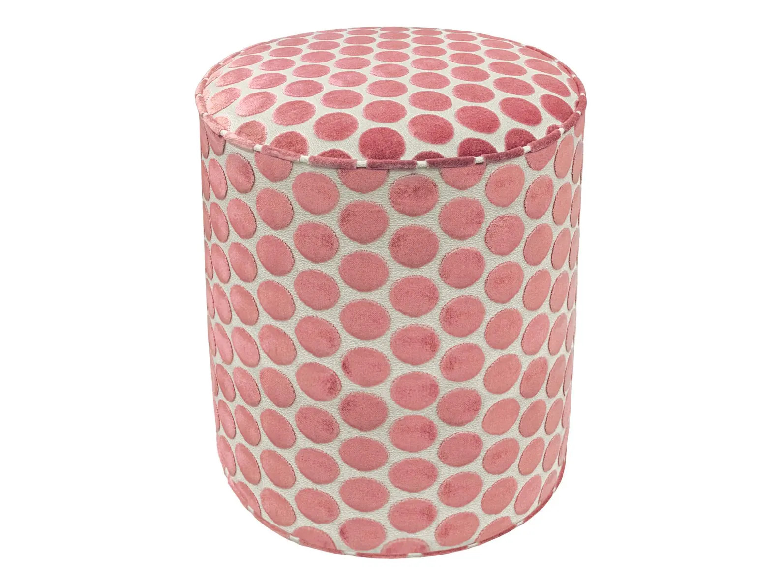 The Tight Round Ottoman : Luna Cut Velvet // Carnation | round stool | upholstered ottoman | upho... | Etsy (Global)