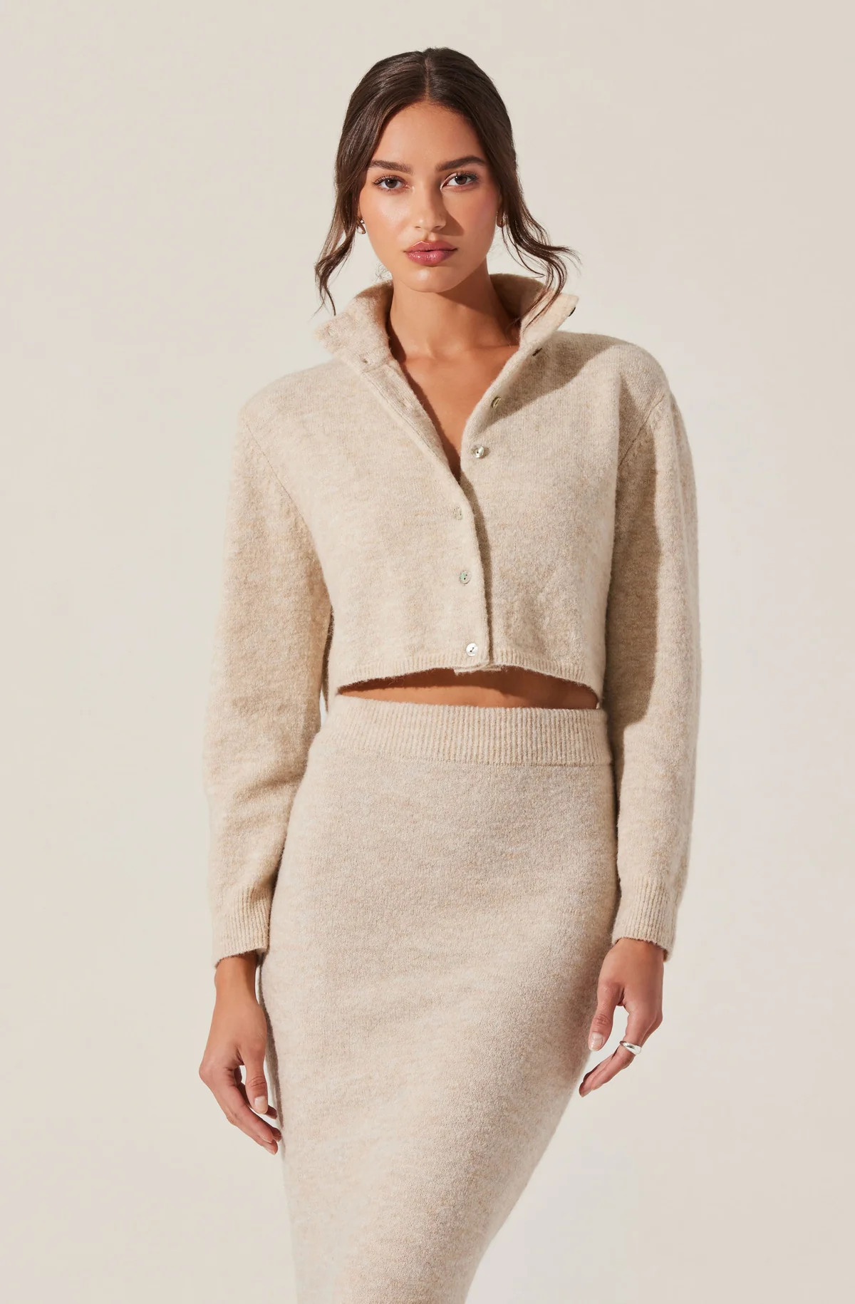 Karsyn Cropped Turtleneck Cardigan | ASTR The Label (US)