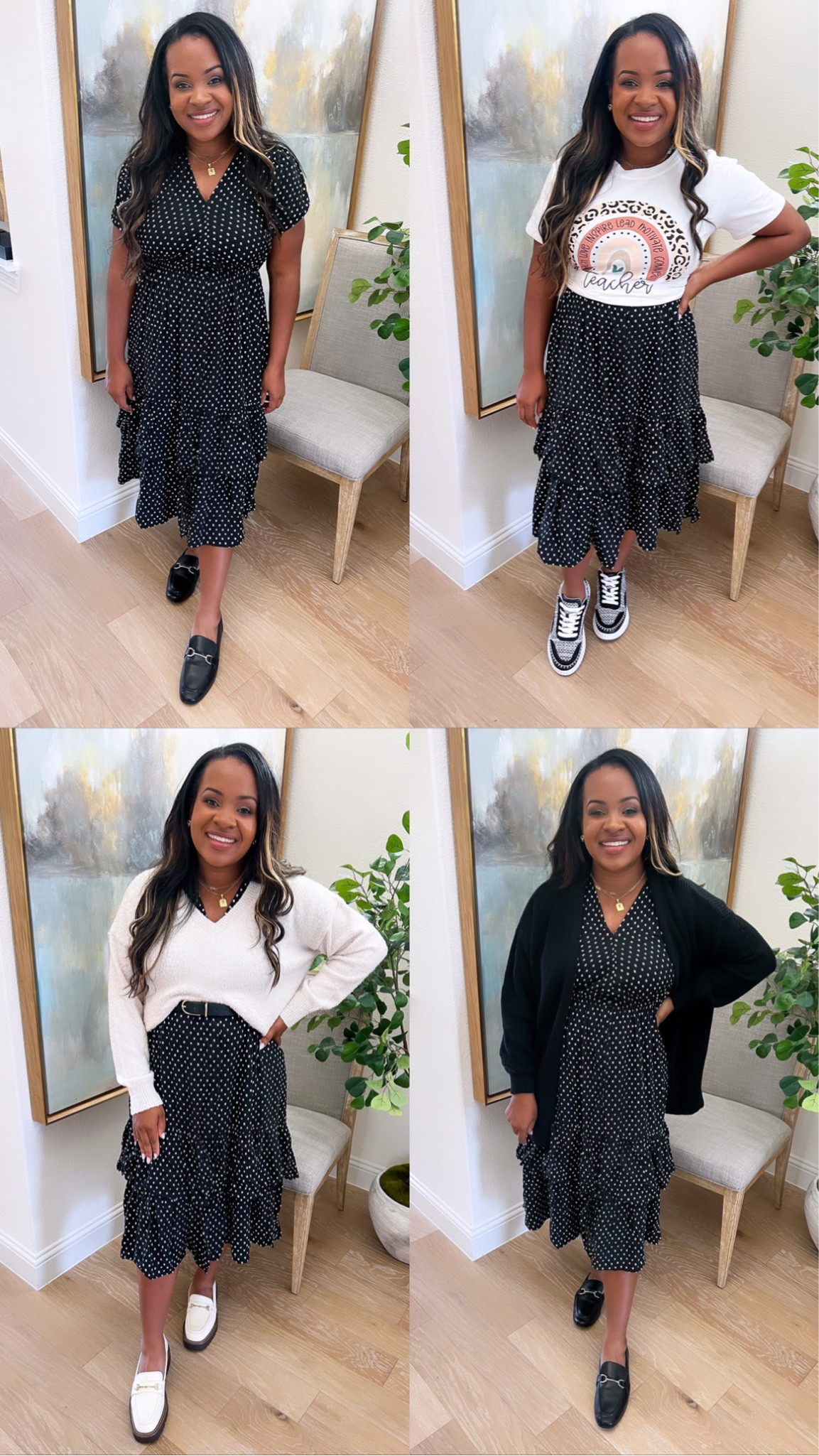 3rd part of the capsule is this black midi polka dot dress!

#LTKstyletip #LTKunder50 #LTKBacktoSchool