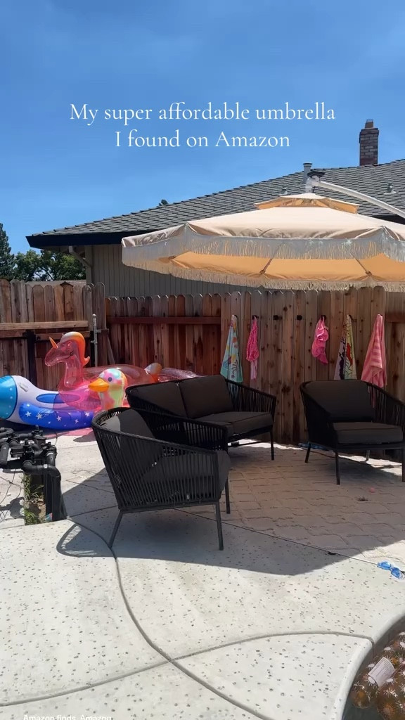 This gorgeous 10 foot cantilever umbrella has fringe and solar lights!! 

#LTKVideo #LTKSeasonal #LTKHome