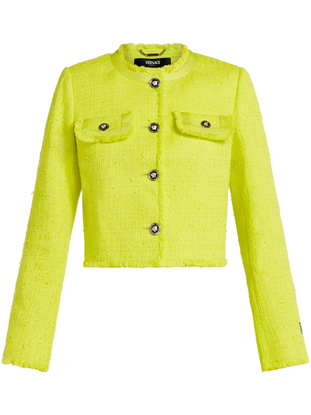 Medusa Head-buttons tweed jacket | Farfetch Global