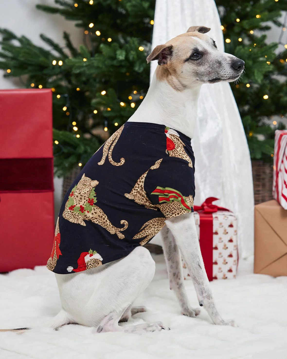 Pets Christmas Leopard Print Pyjama T-Shirt | Chelsea Peers NYC