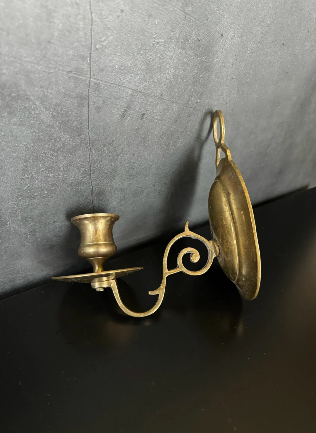 Small Solid Brass Wall Sconce Candlestick Holders Vintage Colonial Williamsburg Brass Wall Sconce... | Etsy (US)