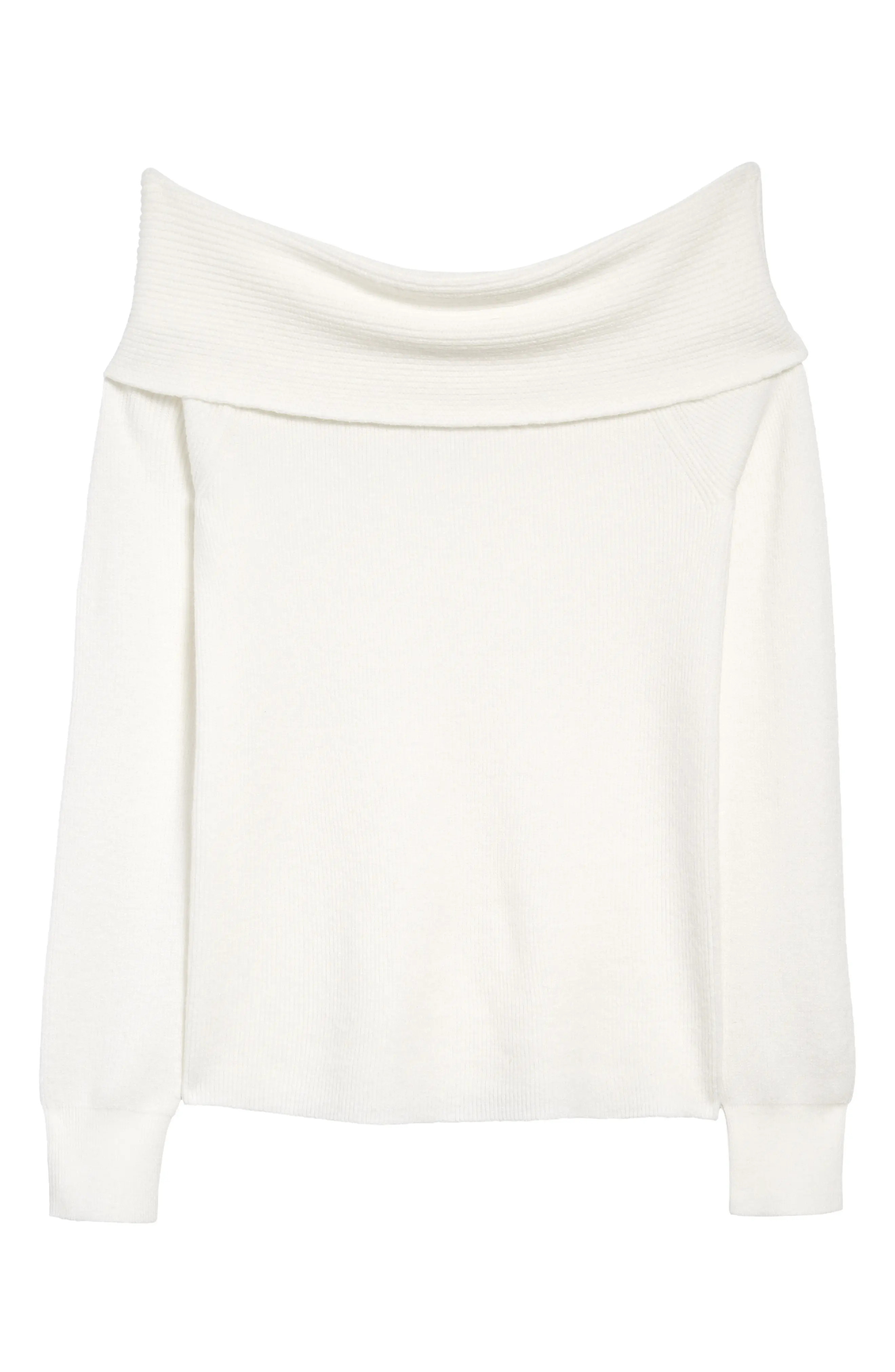 Leith Off the Shoulder Sweater in Ivory at Nordstrom, Size X-Small | Nordstrom