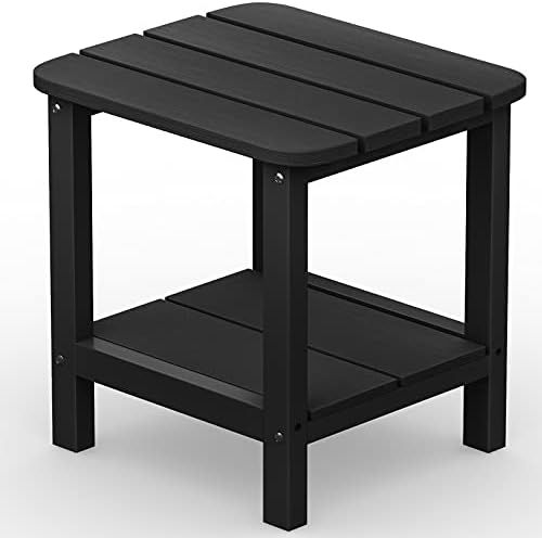 SERWALL Double Adirondack Side Table Rectangular End Table, Black | Amazon (US)