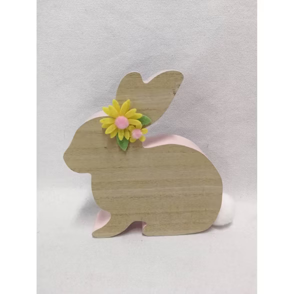 Wood Bunny Figurine Party Decoration and Accessory Brown - Spritz™ | Target