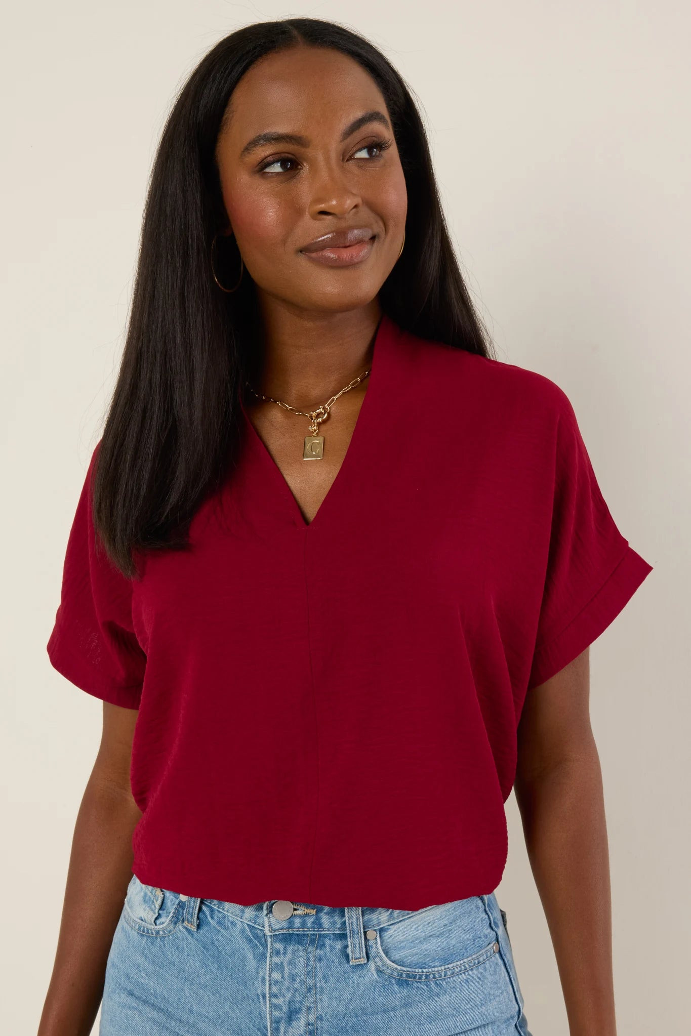 Gabriella Top - Burgundy | Avara