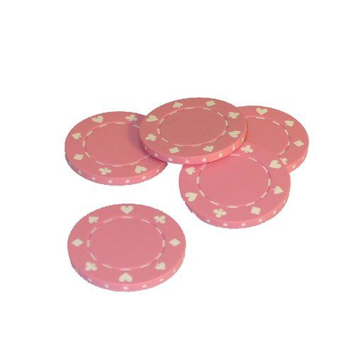 WorldWise Imports 35114 Pink Suited Poker Chips - Roll of 50 | Unbeatable Sale