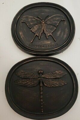 House Parts Inc Entomology Series BUTTERFLY DRAGONFLY Wall Plaque Art 2 Pc Set | eBay US