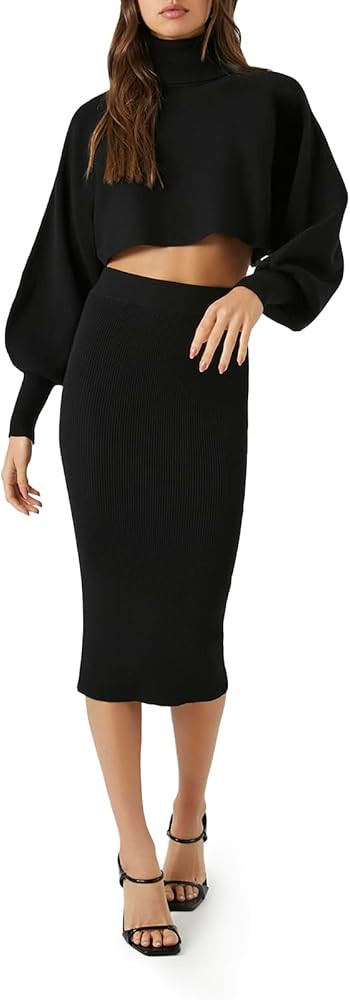 Forever 21 Women's Turtleneck Sweater & Skirt Set | Amazon (US)