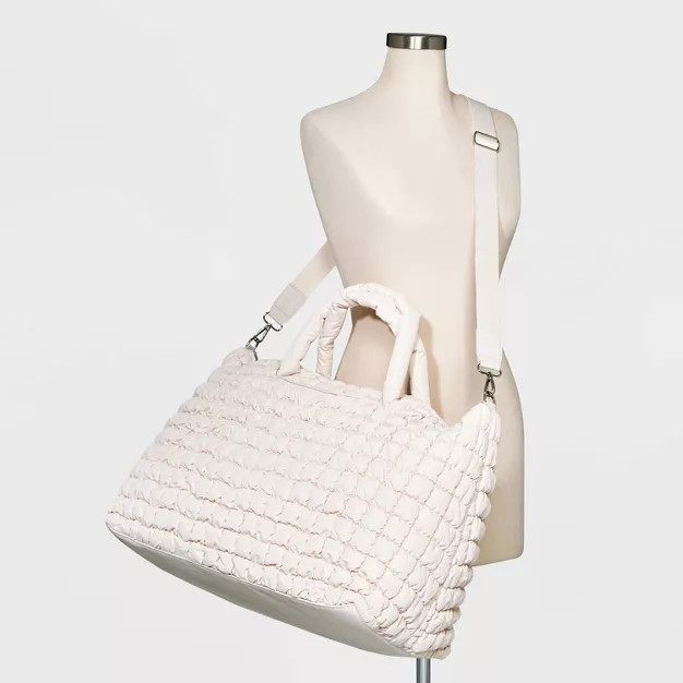Check Print Athleisure Soft Weekender Bag - A New Day™ Off-White | Target